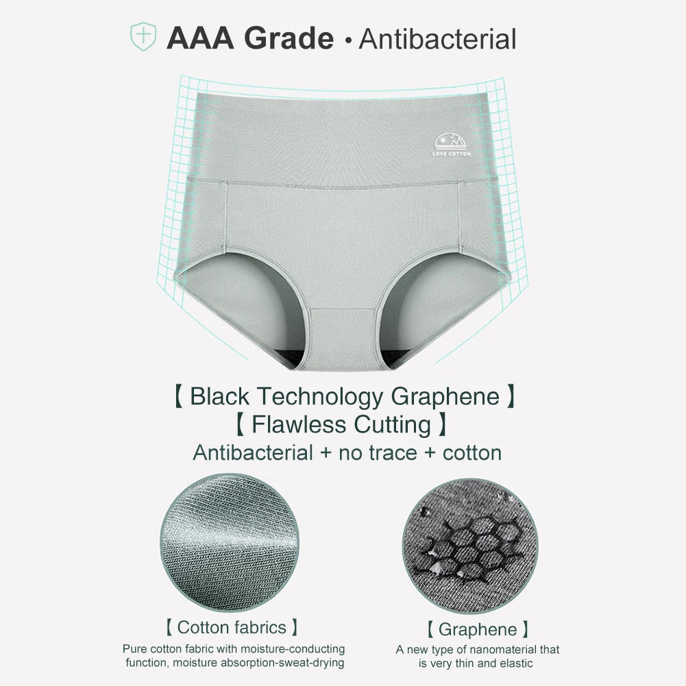 5 Pack Women's Cotton High Waisted Underwear - Tummy Control & Butt Lift, Graphene Antibacterial, Breathable Comfort, No Ride Up - Matrix Studios