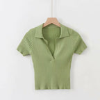 Summer ladies polo shirt women shorts short sleeve white solid cropped polo shirts mujer streetwear - Matrix-studios.com