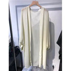 Beach Vacation Summer Women Long Cover-Ups Korean Fashion Casual New Loose Sunscreen Shawl Oversized Solid Chiffon Cardigan Tops - Matrix Studios