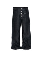 MIJKO High Street Cleanfit Drak Blue Jeans for Men and Women Straight Vintage Casual Denim Trousers ZJ089 - Matrix Studios
