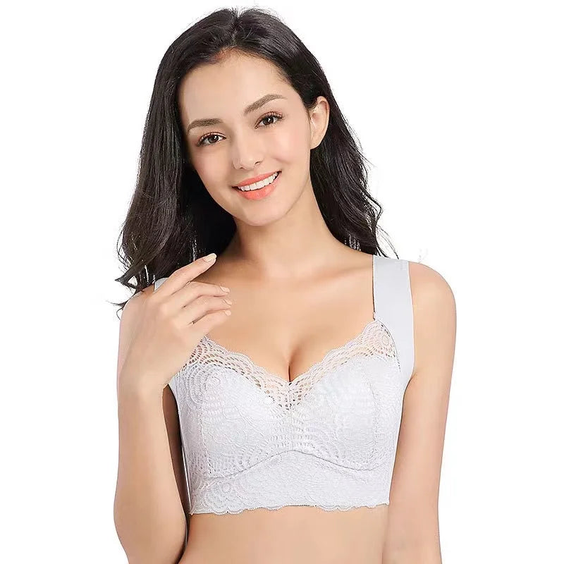 No Rims Lingeries Seamless Underwear Women Push Up Bra Plus Size 52/120CDE Lace Ice silk Bra Gathering  Sleep Bra Women Vest Bra - Matrix Studios