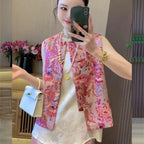Thin Vest for Women Clothing Ethnic Style Print Vintage Clothes Streetwear Coats Women Jackets Chinese style Casual Summer - Matrix Studios