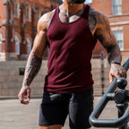 Men's Summer O-neck loose stripe gym Tank top Men Fitness sleeveless pullover Sports Undershirt Elasticity casual vest men tops - Matrix Studios