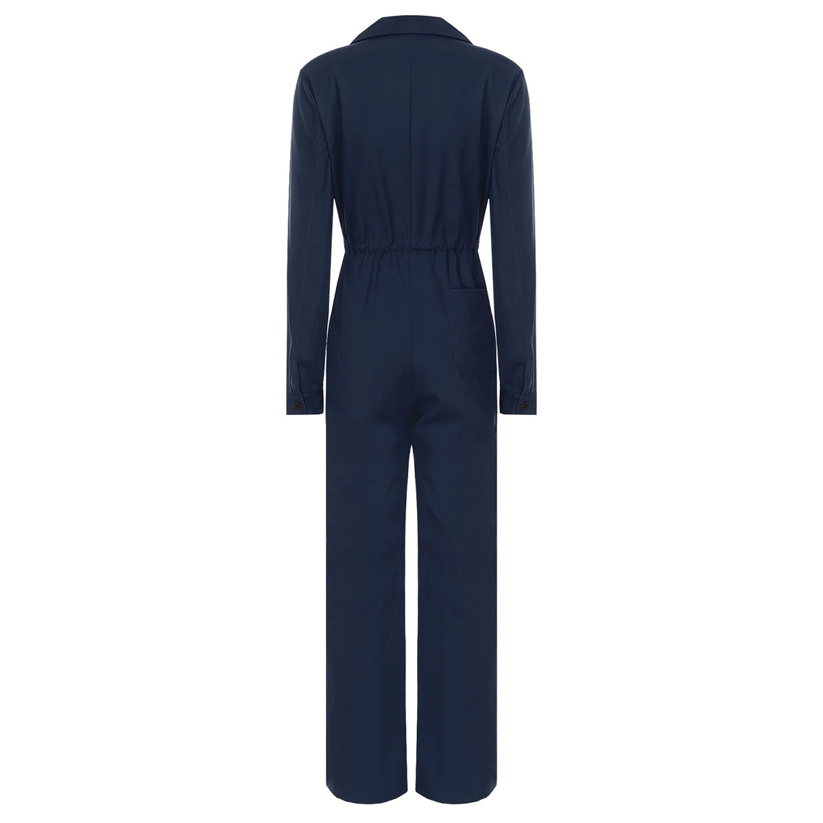 Womens Work Jumpsuit Fashion Button Coverall Casual Turn Down Collar Long Sleeve Romper Overall Elegant Button Front Design - Matrix Studios