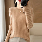 2026 Women Sweaters Autumn Winter Long Sleeve Pullovers O-neck Stripe Warm Pullover Korean Fashion Bottoming Shirts Loose Jumper - Matrix Studios