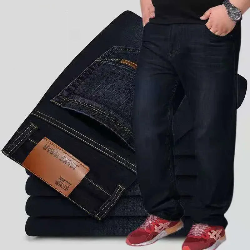Mens Large Size Black Jeans 10XL Oversize High Waist Loose Trousers Husband Plus Size Loose Denim Trousers Blue Male Denim Pants - Matrix Studios