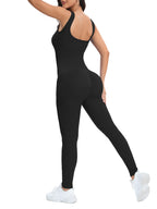 Women Workout Seamless Jumpsuit Yoga Ribbed Bodycon One Piece Tank Top Leggings Romper - Matrix Studios