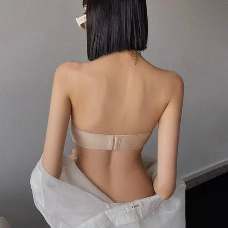 Strapless Bra for Women One-pieces Sexy Tops Seamless Bra Corset Traceless Nude Shaping Underwear Gathering Push Up Bra - Matrix Studios