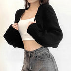 Open Front Solid Color WomenBolero Shrug Cardigan Cropped Casual Bolero for Everyday Date Nights Parties - Matrix Studios