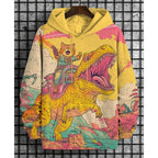 2026 Men's Hoodies Funny Cat Dinosaur UFO Art 3D Printed Cartoon Sweatshirt Men Women Tracksuit Oversized Casual Street Y2k Coat - Matrix Studios