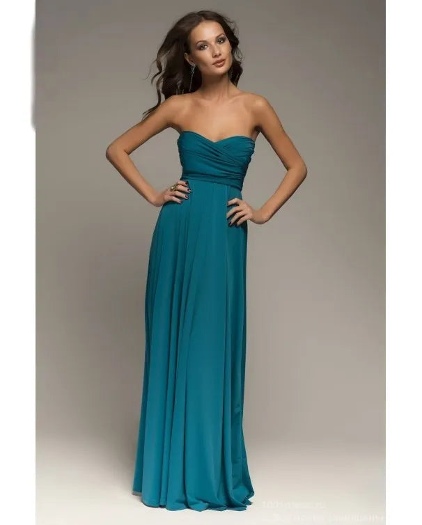 Fashion Multi-worn V-neck Vestidos De Fiesta Women Long Dress Sexy Strapped Lady Summer Maxi Dress - Matrix-studios.com