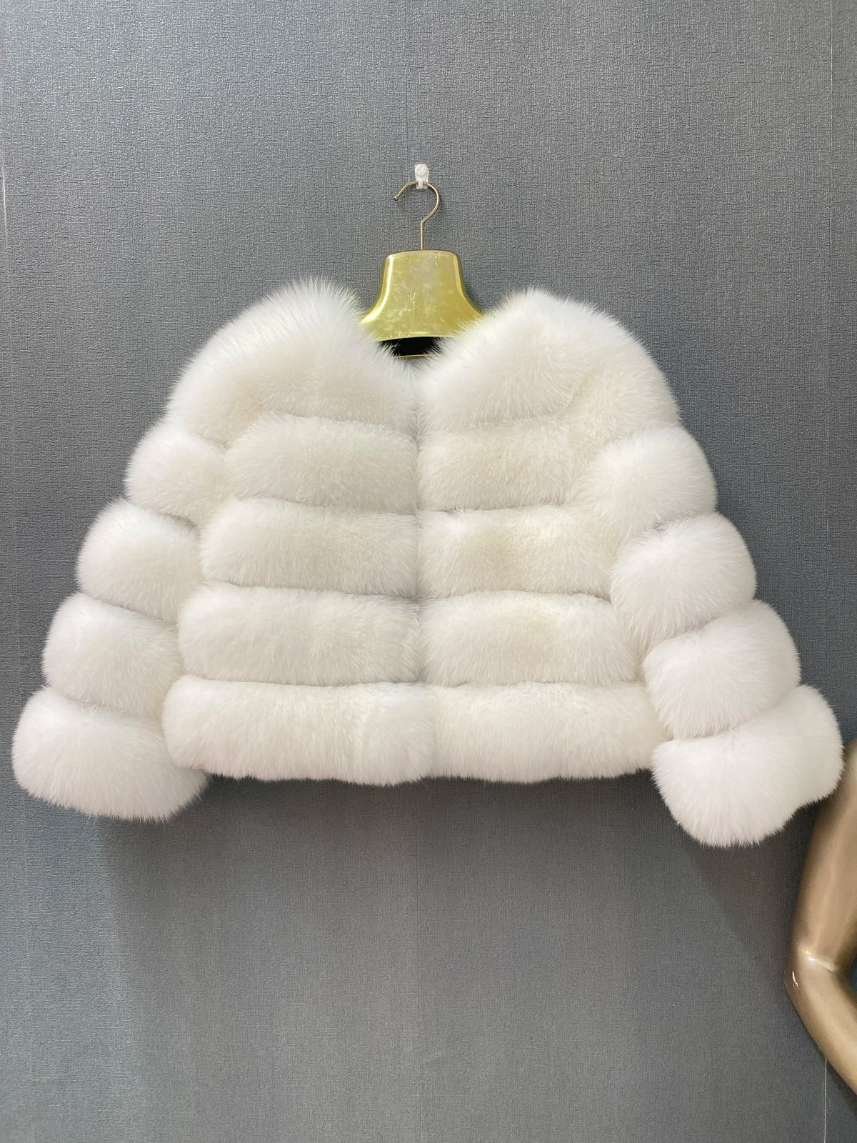 Style Real Fur Coat 100% Natural Fur Jacket Female Winter Warm Leather Fox Fur Coat High Quality Fur Vest - Matrix Studios