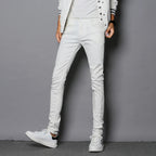 Fashion Mens Slim Fit Denim Pencil Pants High Quality Black White Skinny Stretch Jeans Mens High Street Jeans Four Season - Matrix Studios