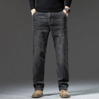 Men's Loose Straight Leg Jeans Retro Washed Elastic Casual Pants Suitable for All Seasons Versatile Pants - Matrix Studios