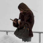 Neo Mint 2024 Winter Faux Fur Coat Women Brand Fashion Fluffy Fox Fur Outerwear Overcoat Girl Street Style Furry Warm Jacket - Matrix Studios