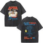 Rapper Bad Bunny Album Cover Print T-shirt Debi Tirar Mas Fotos DTMF Washed Vintage T Shirt Men Women Hip Hop Oversized T-shirts