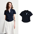 TOYOUTH Women Polo T-Shirt 2026 Summer New Regular Fit Short Length Waist Cinched Smart Casual Light Sporty Trendy Tops - Matrix-studios.com