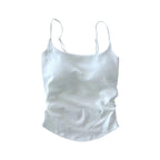 Summer Dopamine Color Sexy Camisole For Women With Pleated Waist And All-in-one Beautiful Back With Breast Pads For Women - Matrix-studios.com