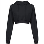 New Fashion Women Hoodie Sweatshirt Short Top Coat Sport Pullover Hooded Tops Female Autumn Winter Clothes Crop Top Hoodie - Matrix Studios