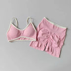 Fitness Suit, Women's Suspender, Contrasting Color Bra, Sports Shock-absorbing Speed Drying Pants, Breathable Yoga Suit - Matrix-studios.com