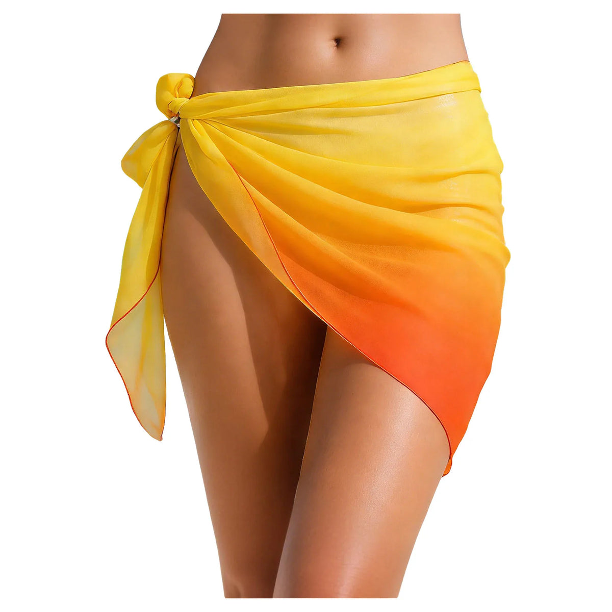 Flowy Ombre Chiffon Sarong for Women Gradient Tie-Wrap Cover-Up Lightweight Breathable Ideal for Summer Swimwear and Poolside - Matrix Studios