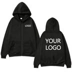 DIY Personalised customised logo, men's street hoodie, zip front sports sweatshirt, women's casual knitted hoodie, couple's gift - Matrix Studios