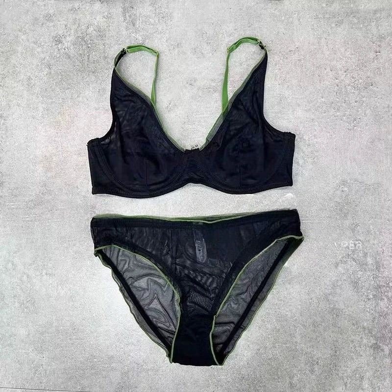 YUQI French Summer Bra - Sexy Euro Color-Block Lingerie | Slim Push-Up Lift & Anti-Sag Support | Anti-Sag Comfort Fit Underwear - Matrix-studios.com
