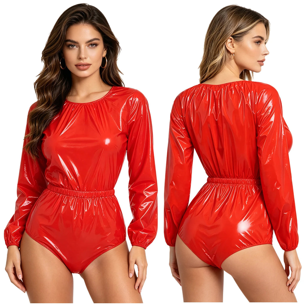 Men Women Waterproof Glossy Bodysuit Leak-proof Washable Diaper Cover Elderly Bedridden Special Needs Adaptive Jumpsuit Swimwear - Matrix Studios