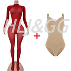HLJ&GG Sexy Mesh See Through Bodycon Jumpsuits And Bodysuits Suits Women Long Sleeve Stretchy Playsuits Party Night Club Overall - Matrix Studios