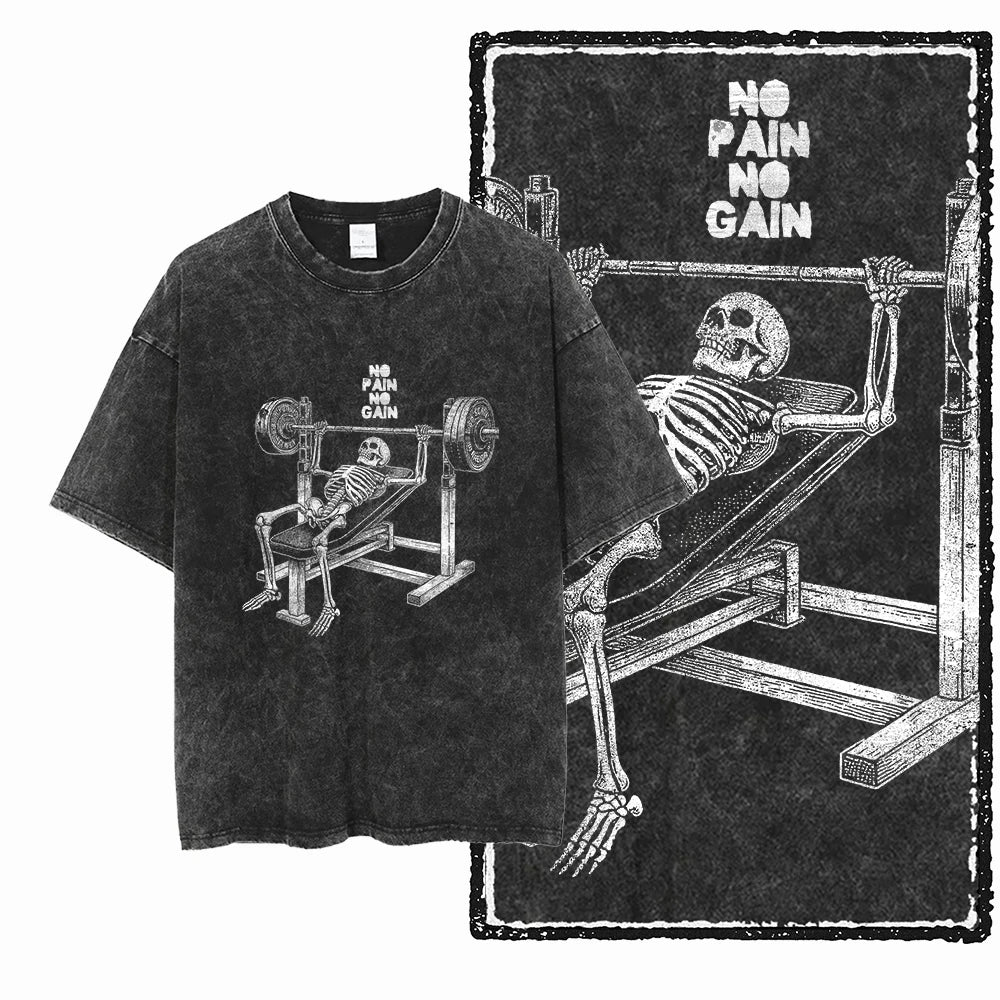 YG BODY BUILDING Printed Cotton Acid Washed Graphic Unisex T Shirt Cool CROSSFIT Streetwear Men Tshirts Big Size Tee for Men - Matrix Studios