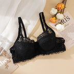 Women Sexy Lace Bra Padded Embroidery Brassiere Bralette Push Up Bras Plus Size Breathable Steel Ring Thin Underwire - Matrix Studios