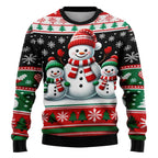 Men Women Xmas Sweatshirt 3D Christmas Snowman Santa Printed Ugly Christmas Sweater Unisex Pullover Holiday Party Jumper Tops - Matrix Studios