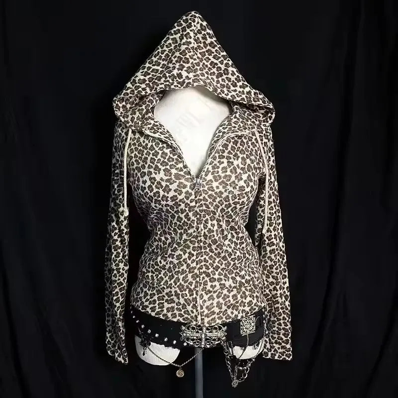 Streetwear Y2K Zip up hoodie Grunge Goth Aesthetics Graphic Print Retro Punk Clothes Oversized Hip Hop Zipper Hoodie sweatshirt