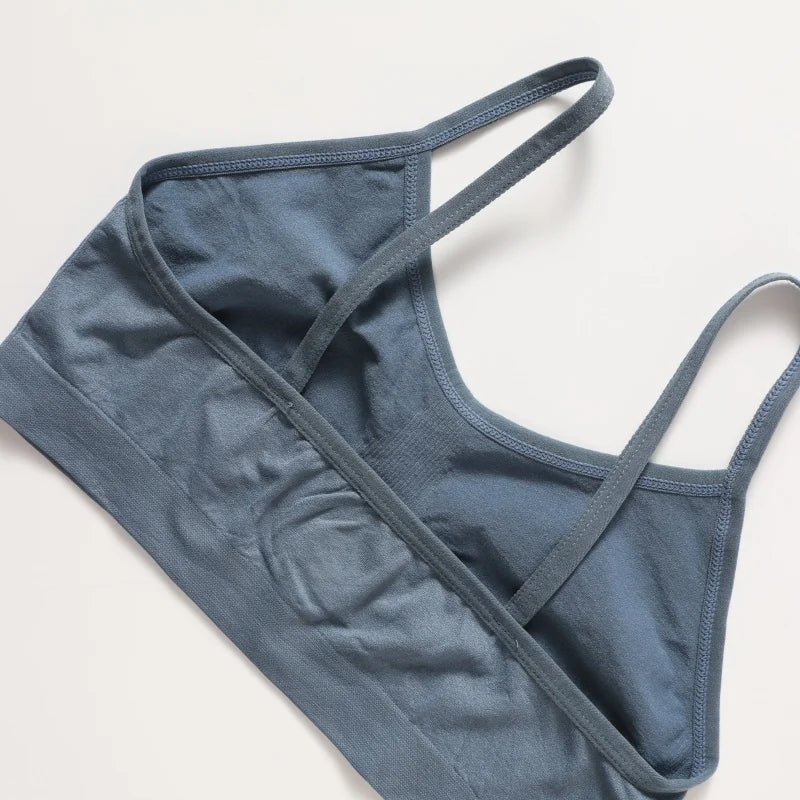 Women's Wireless Bra Sports Tube Top Ribbed Ruched Camisole Bralette With/Without Pads Underwear Sexy Lingerie M-L Intimates - Matrix Studios
