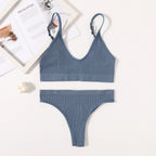 Women Seamless Bra Set Push Up Bras V-neck Tops High Rise Briefs Seamless Underwear Wire Free Brassiere Sexy Lingerie Set - Matrix-studios.com