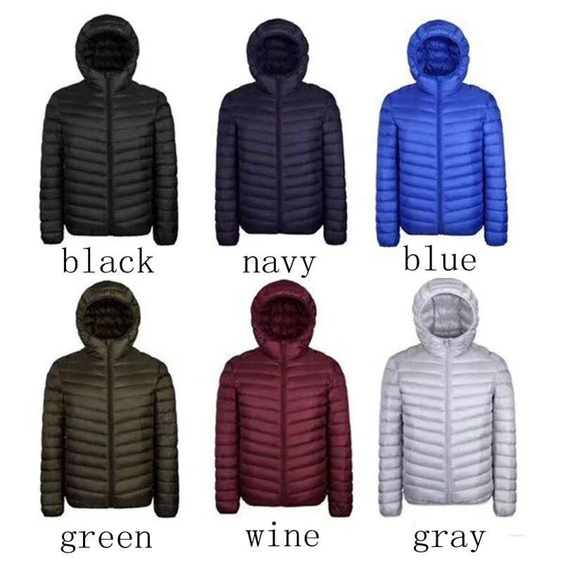 Down Jacket Men's 2024 New 90% White Duck Down Super Light Down Jacket Men's Lightweight Thermal Coat Hooded Feather Coat - Matrix Studios