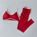 Seamless 2PCS Legging Sets Women's Strappy Sports Bras and Leggings High Waist Fitness Sculpt Leggings Running Pants Gym Suits - Matrix-studios.com
