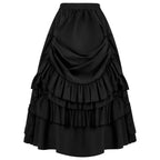 Brown Ruffled High Waisted Long Victorian Skirt Steampunk Skirts Womens Party Wear Gothic Vintage Clothes Medieval Costume Sexy - Matrix-studios.com