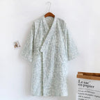 Japanese-style Kimono Pajamas Summer New 100% Cotton Gauze Pajamas Nightgown Ladies SPA Yukata Homewear Long Pajamas Women - Matrix-studios.com