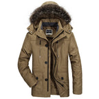 New Winter Men Hooded Fur Collar Long Down Jackets Overcoats Male Multiple Pockets Warm Parkas Quality Man Casual Chaquetas 7XL - Matrix Studios
