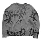 New Hip Hop Streetwear Knitted Sweater men Gothic portrait Print Pullover autumn Harajuku Cotton sweater women Oversized Sweater - Matrix Studios