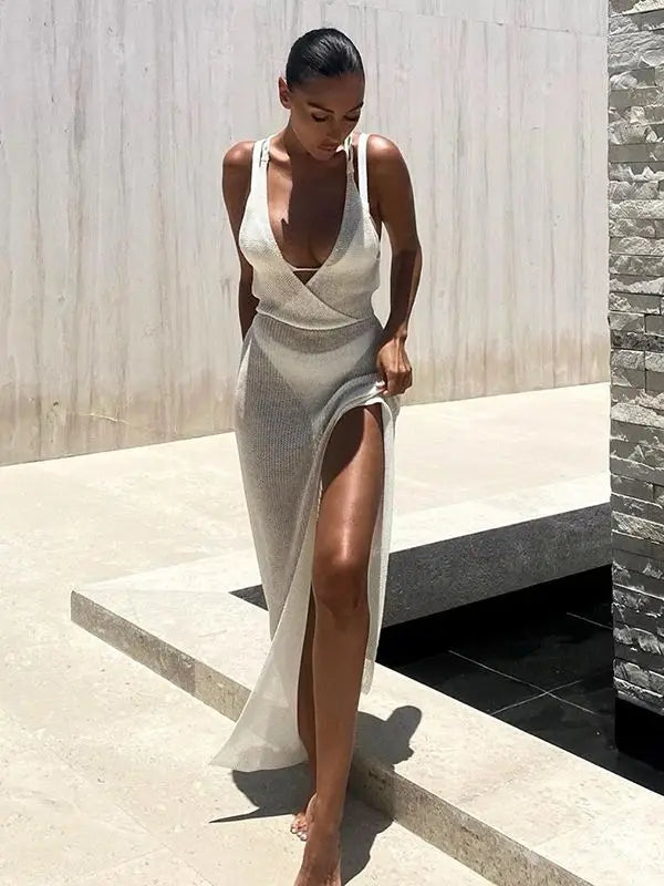 Sexy Cover Up Bikini Women Swimsuit Cover-up Beach Bathing Suit Beach Wear Knitting Swimwear Mesh Beach Dress Tunic Robe - Matrix Studios