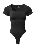 Women Plus Size Square Neck Short Sleeve Bodysuit Tummy Control Body Shaper Seamless Slimming Fashion Shapewear Jumpsuit - Matrix Studios