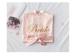 Wedding Bride Bridesmaid Robe Dressing Gown Sexy Women Bathrobe Nightgown Short Sleepwear Casual Flower Kimono Geisha M L XL - Matrix-studios.com