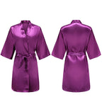 Women's Pure Short Silky Robes Bridesmaid Bride Party Satin Robes Sleepwear