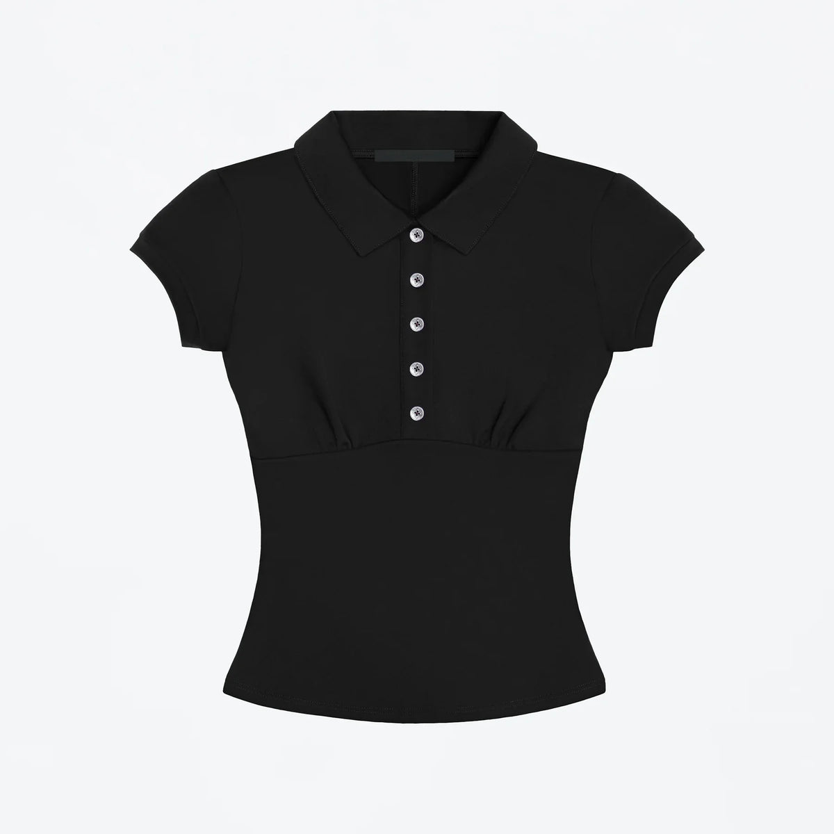 Tank Polo Collar Short-Sleeve T-Shirt, Slim-Fit Waist-Cinching Style, Slimming Hot Girl Style Crop Top, High-Elastic Slim-Fit Waist-Cinching Polo Shirt, Hot Girl Style for Layering or Wearing Alone - Matrix-studios.com