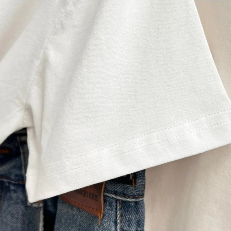 Zjaiss 2026 Summer Solid Slim Fit Women T‑Shirt Fashion Casual Versatile Cotton Tee Trendy POLO Neck Short Sleeve Crop Top - Matrix-studios.com
