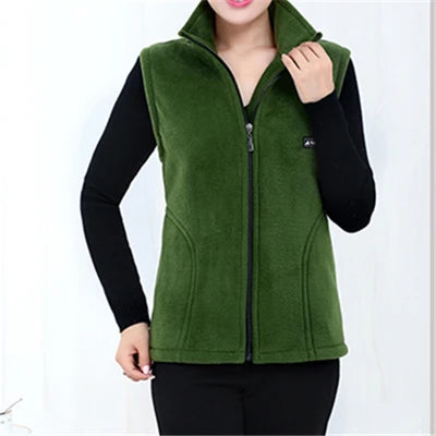 Polar Fleece Coat For Women's Vest Autumn Sleeveless Vests For Women Jacket Fashion Zipper Casual Waistcoat Female - Matrix Studios