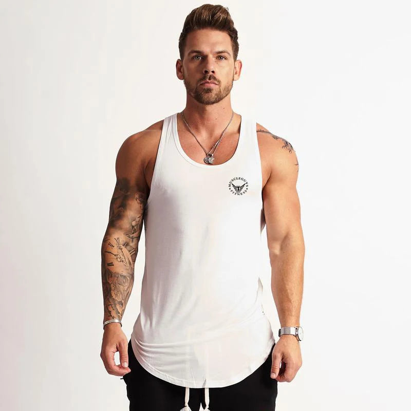 Cotton Material Summer Fitness Sports Vest Men's T-shirt Comfortable Bottoming Sweatshirt Workout Clothes - Matrix Studios