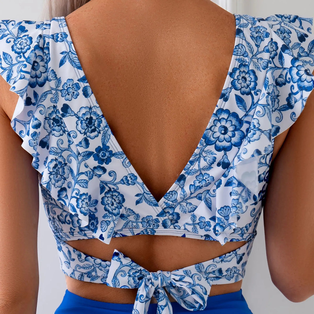 Two-Pieces Tankini Bikinis Ladies Swimwears Outfit Women Fashion Printed Ruffle Summer 2pcs Split Swimsuit Woman Swimwear - Matrix-studios.com